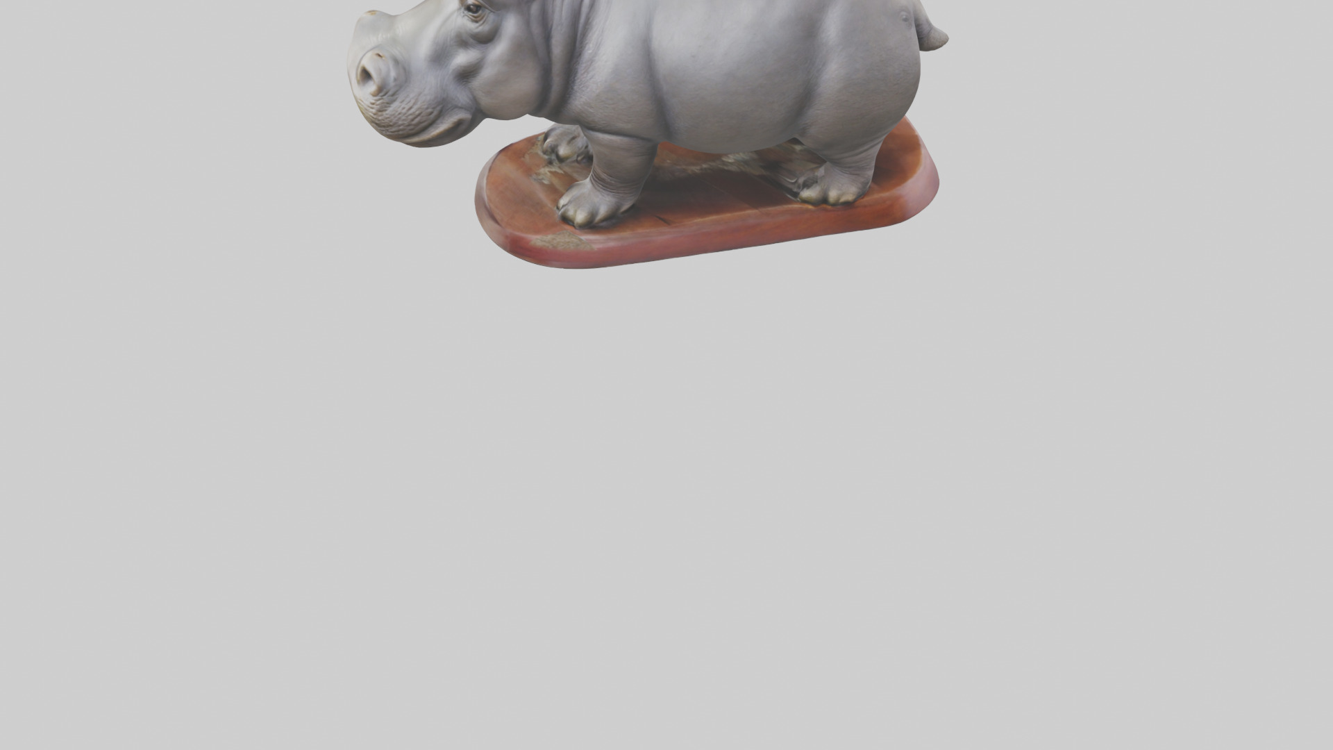 Pygmy Hippopotamus statue model Low-poly 3D model_3
