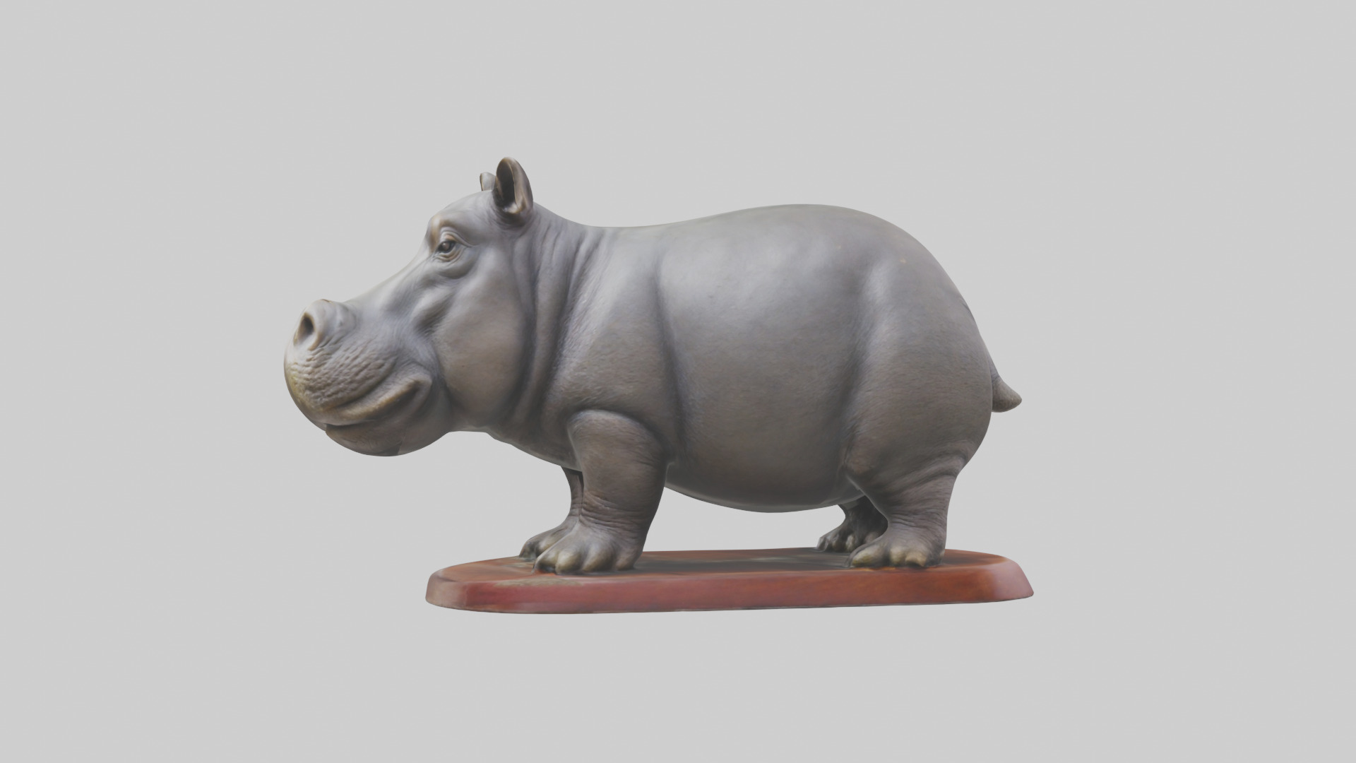 Pygmy Hippopotamus statue model Low-poly 3D model_1