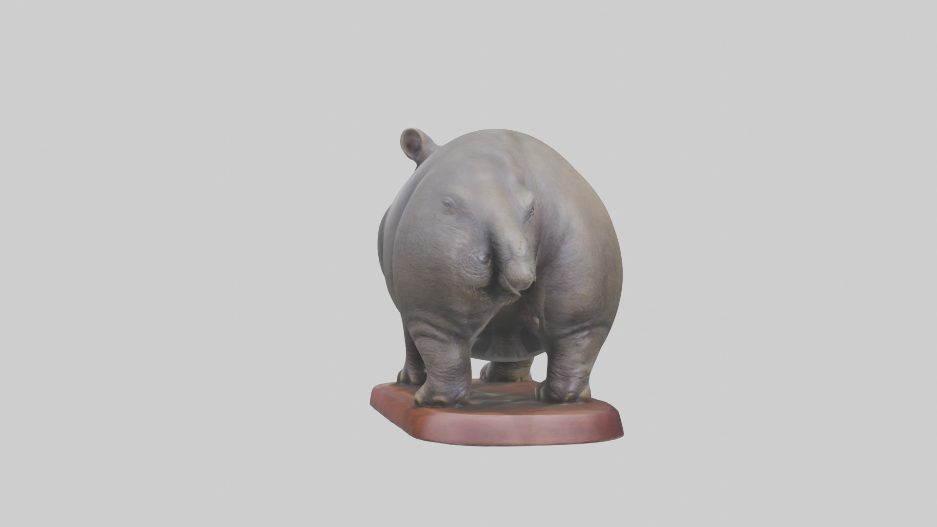 Pygmy Hippopotamus statue model Low-poly 3D model_2