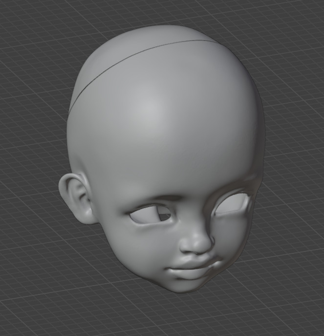 3d digital file Afro kid head for bjd doll for printing STL OBJ 3D print model_7