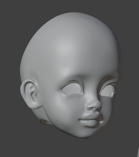 3d digital file Afro kid head for bjd doll for printing STL OBJ 3D print model_2
