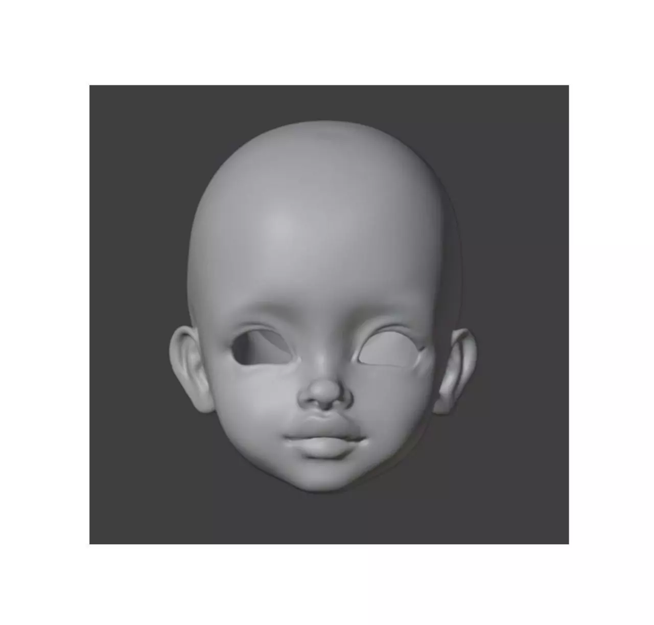 3d digital file Afro kid head for bjd doll for printing STL OBJ 3D print model_0