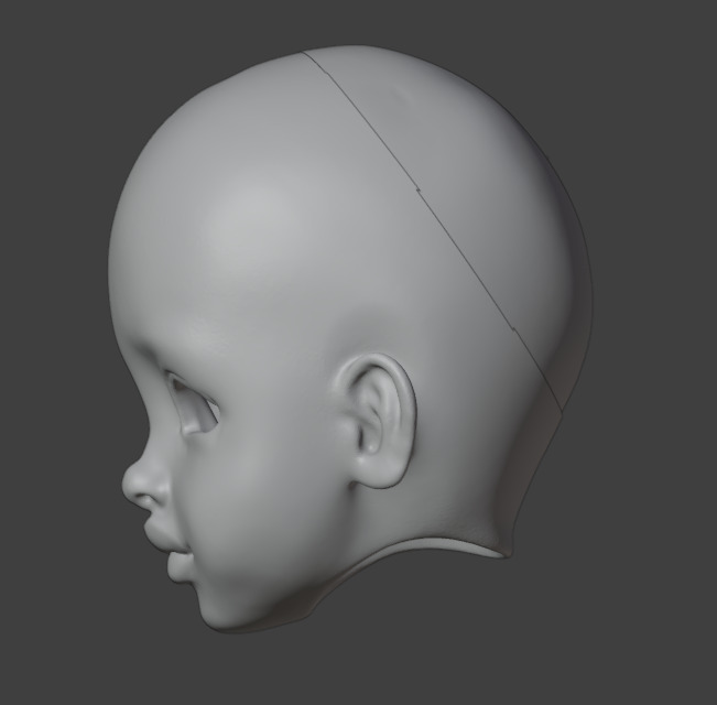 3d digital file Afro kid head for bjd doll for printing STL OBJ 3D print model_3