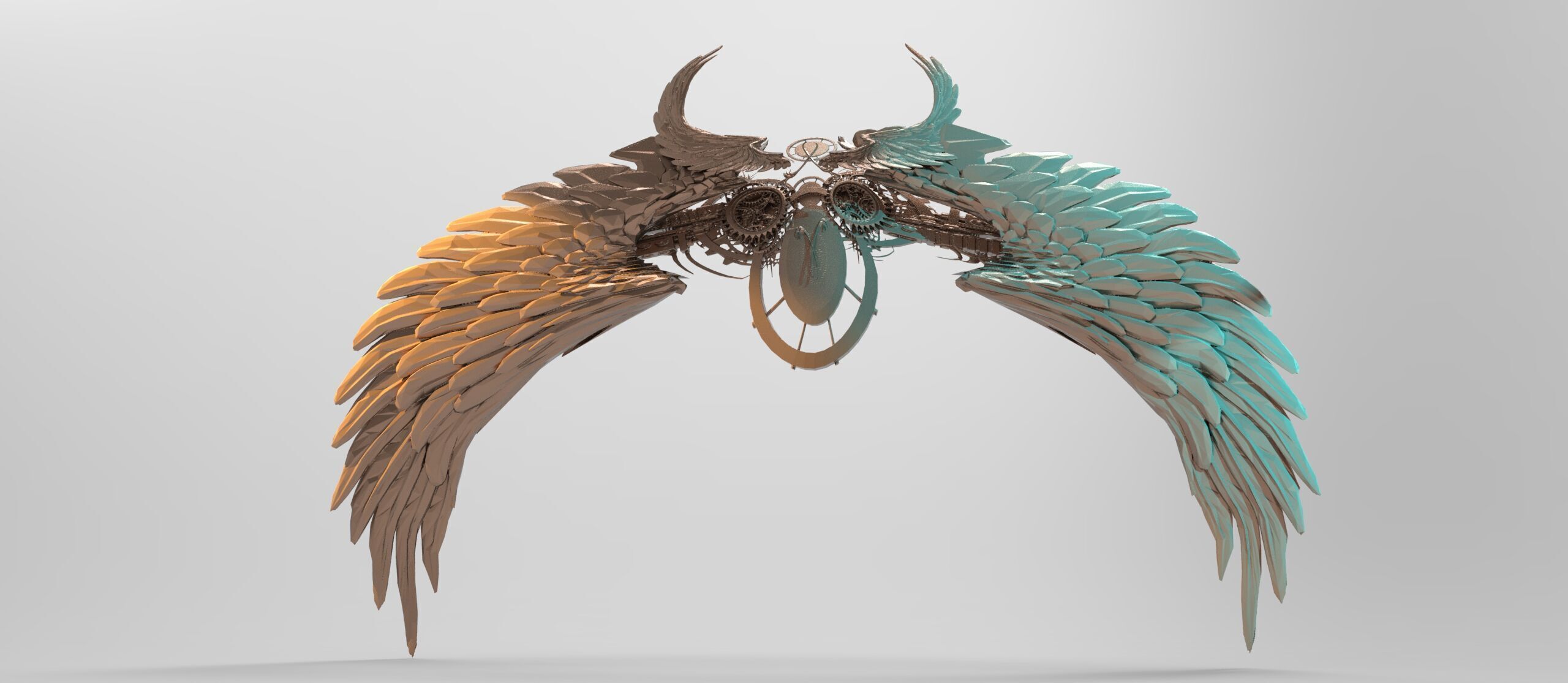 Sir Lamorak knight statue wing 3D model_1