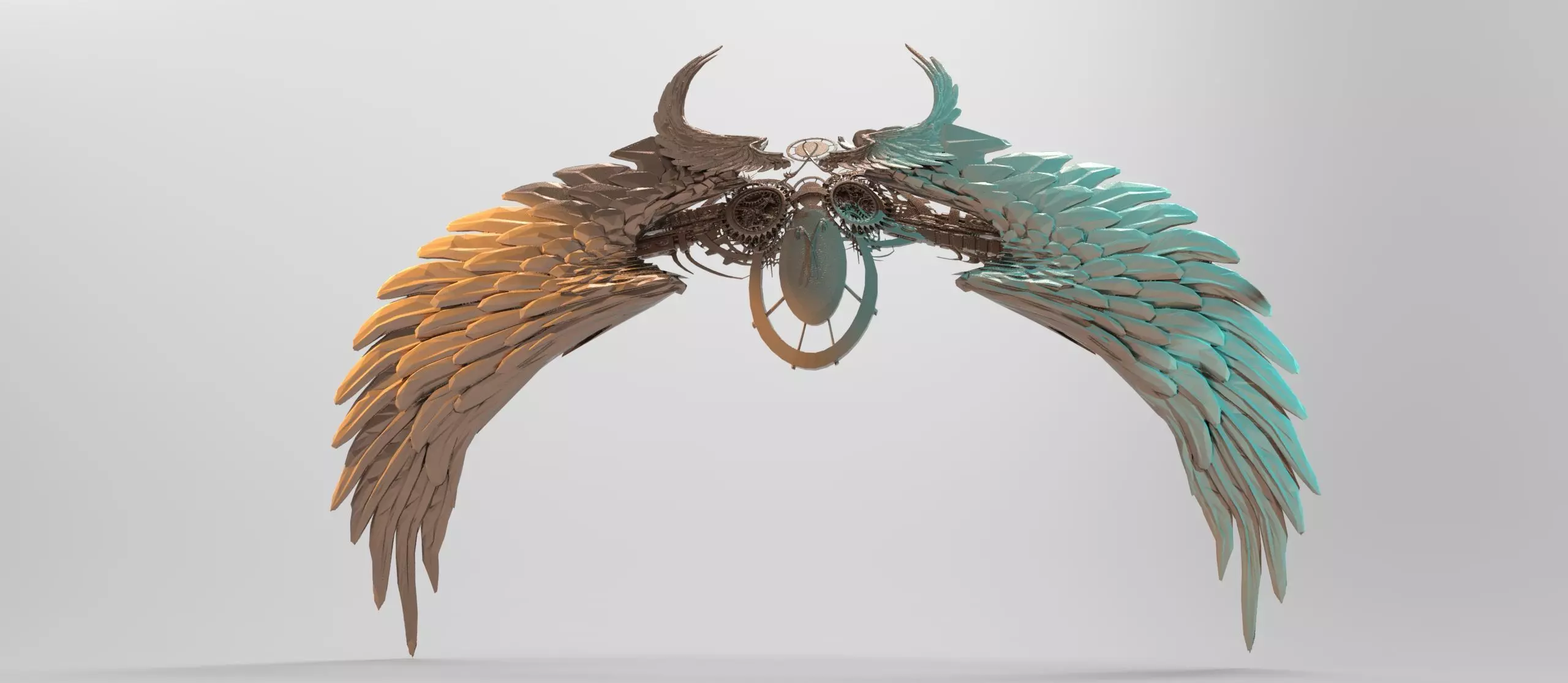 Sir Lamorak knight statue wing 3D model_0