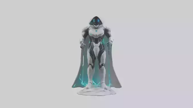 Quantum Assassin statue model Low-poly 3D model