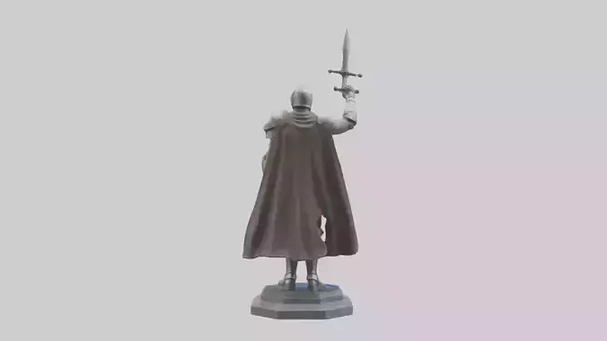 Quantum Knight Leader statue model Low-poly 3D model