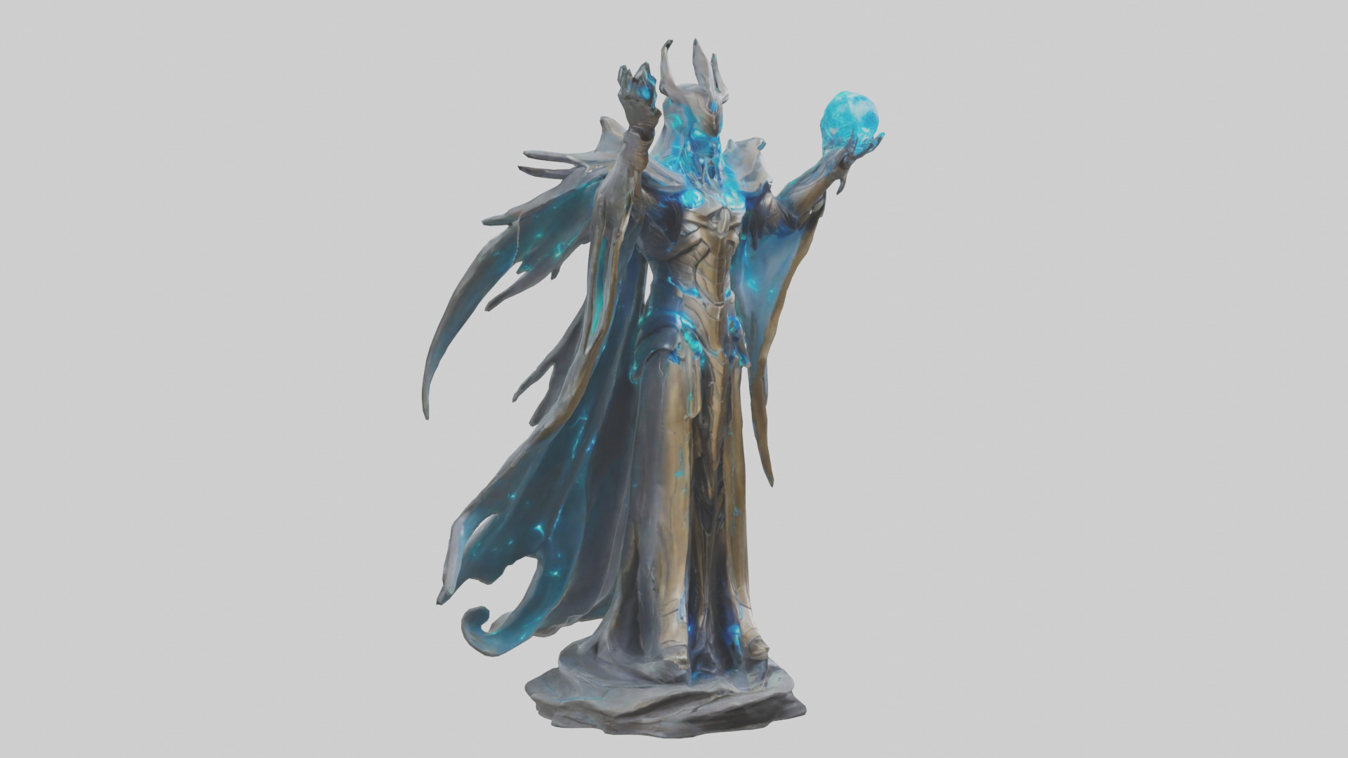 Quantum Lord statue model Low-poly 3D model_11