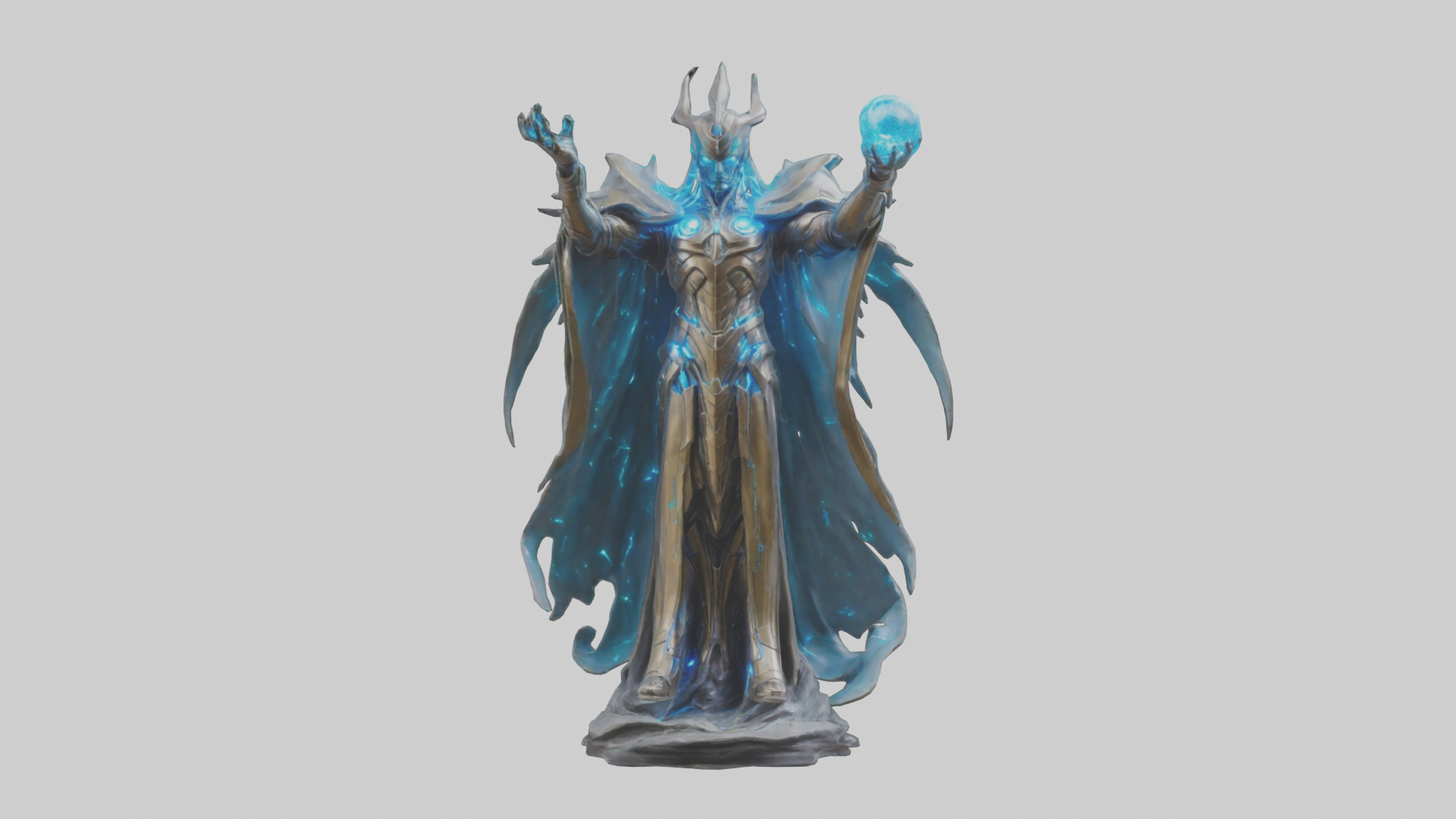Quantum Lord statue model Low-poly 3D model_9