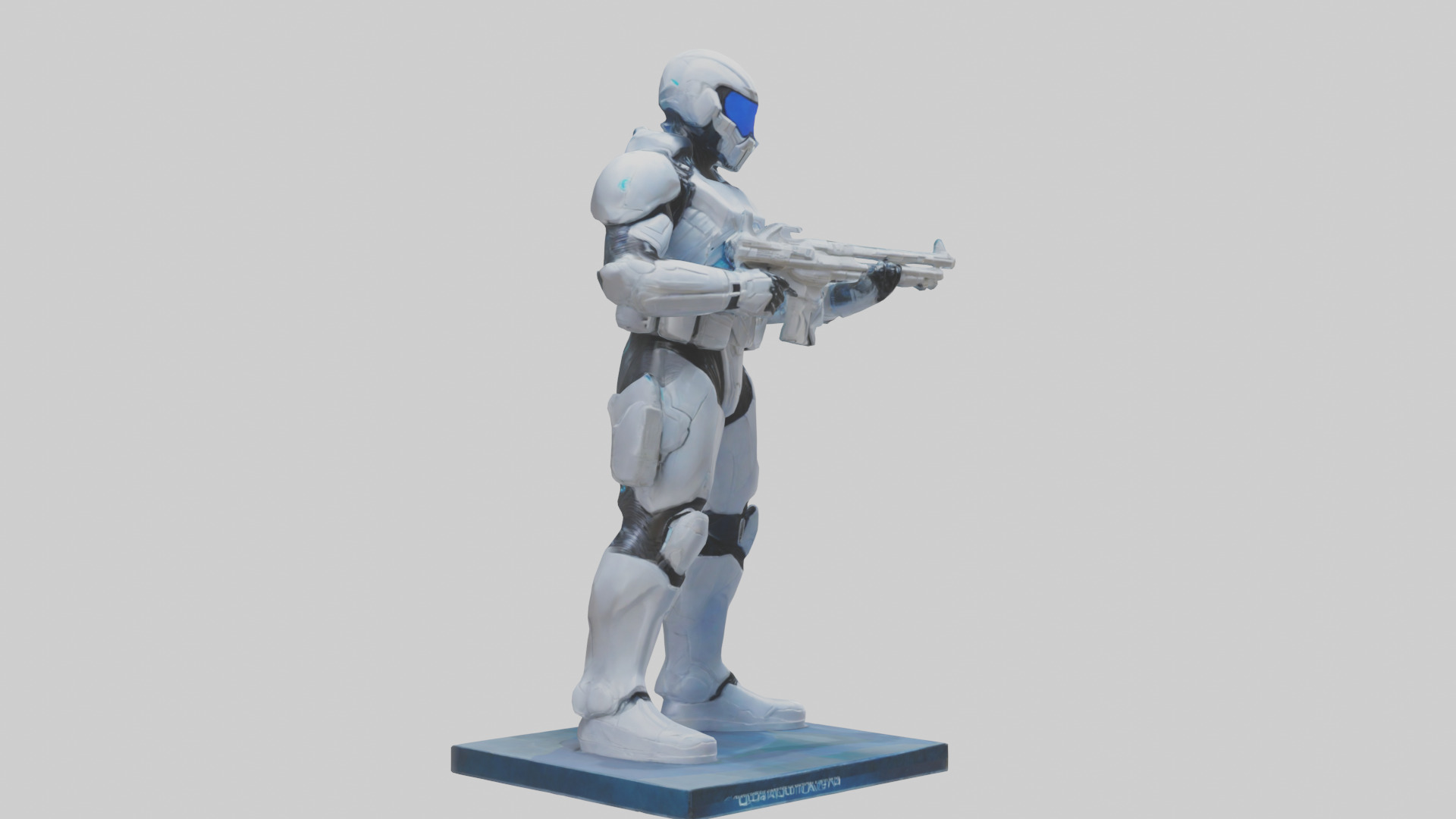 Quantum Soldier of the Future statue model Low-poly 3D model_7