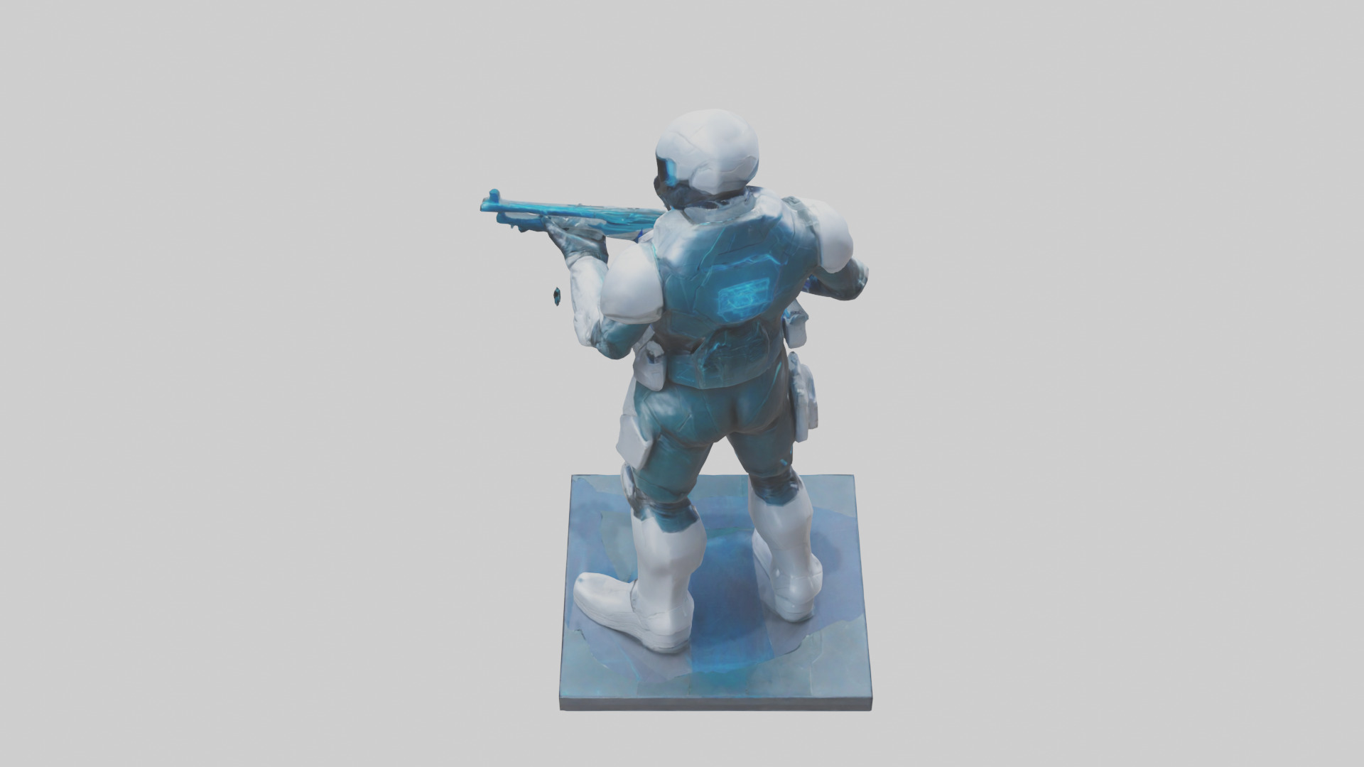 Quantum Soldier of the Future statue model Low-poly 3D model_15