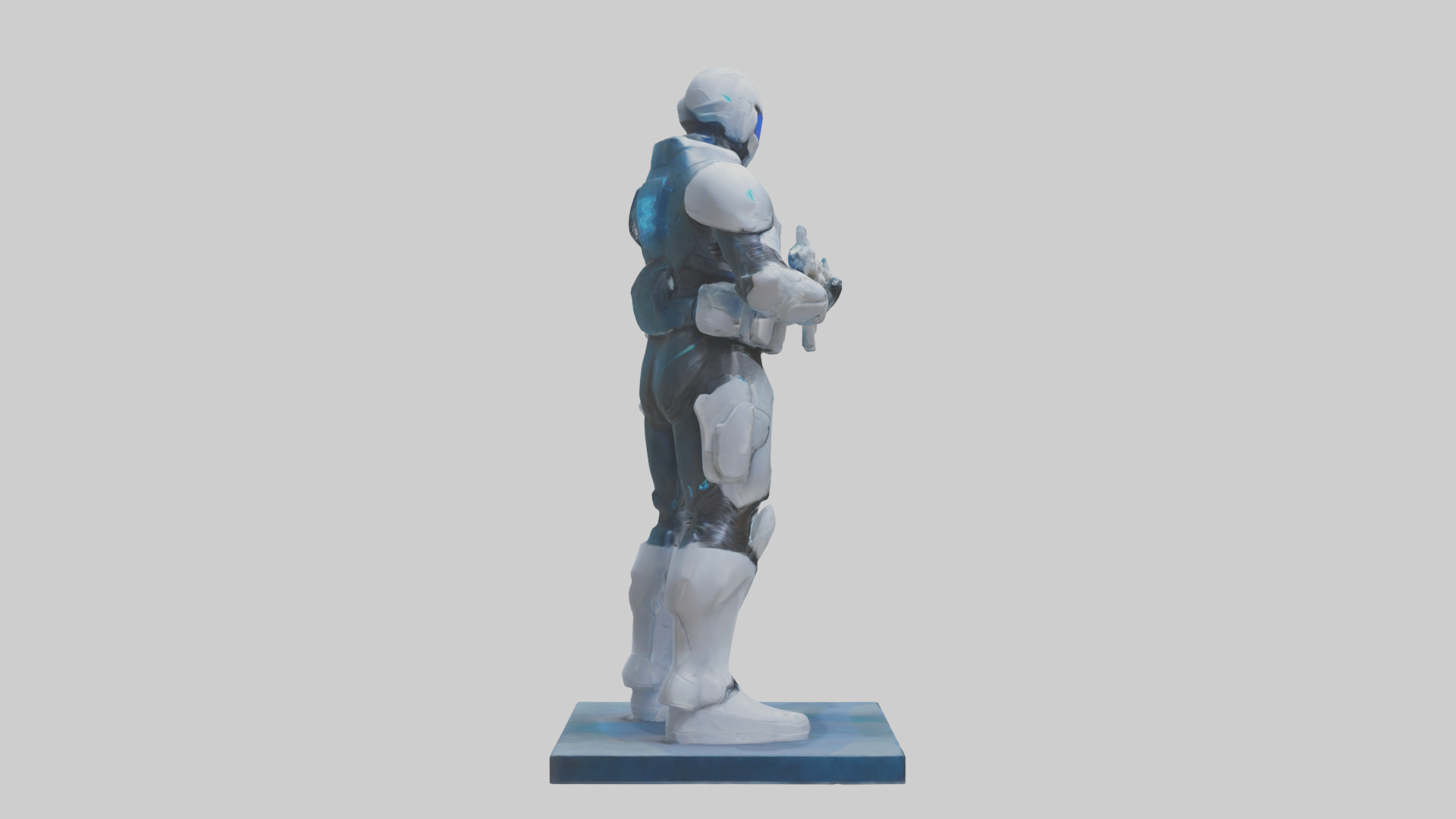 Quantum Soldier of the Future statue model Low-poly 3D model_13