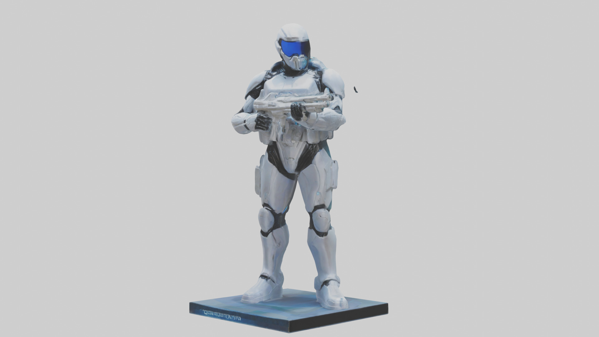 Quantum Soldier of the Future statue model Low-poly 3D model_8