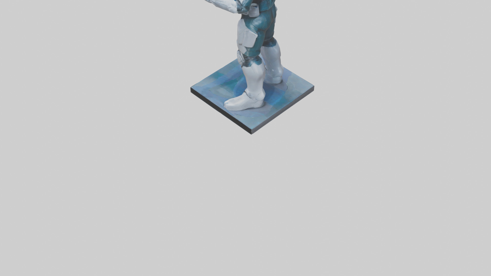 Quantum Soldier of the Future statue model Low-poly 3D model_3