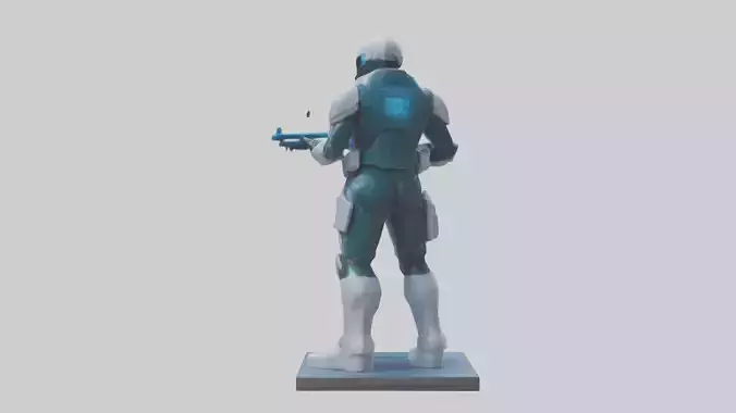 Quantum Soldier of the Future statue model Low-poly 3D model