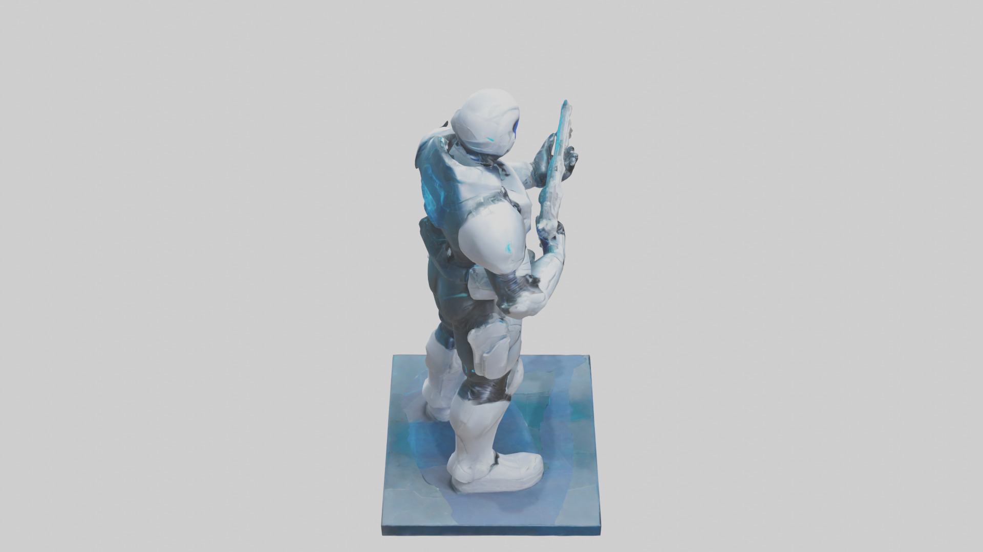 Quantum Soldier of the Future statue model Low-poly 3D model_18