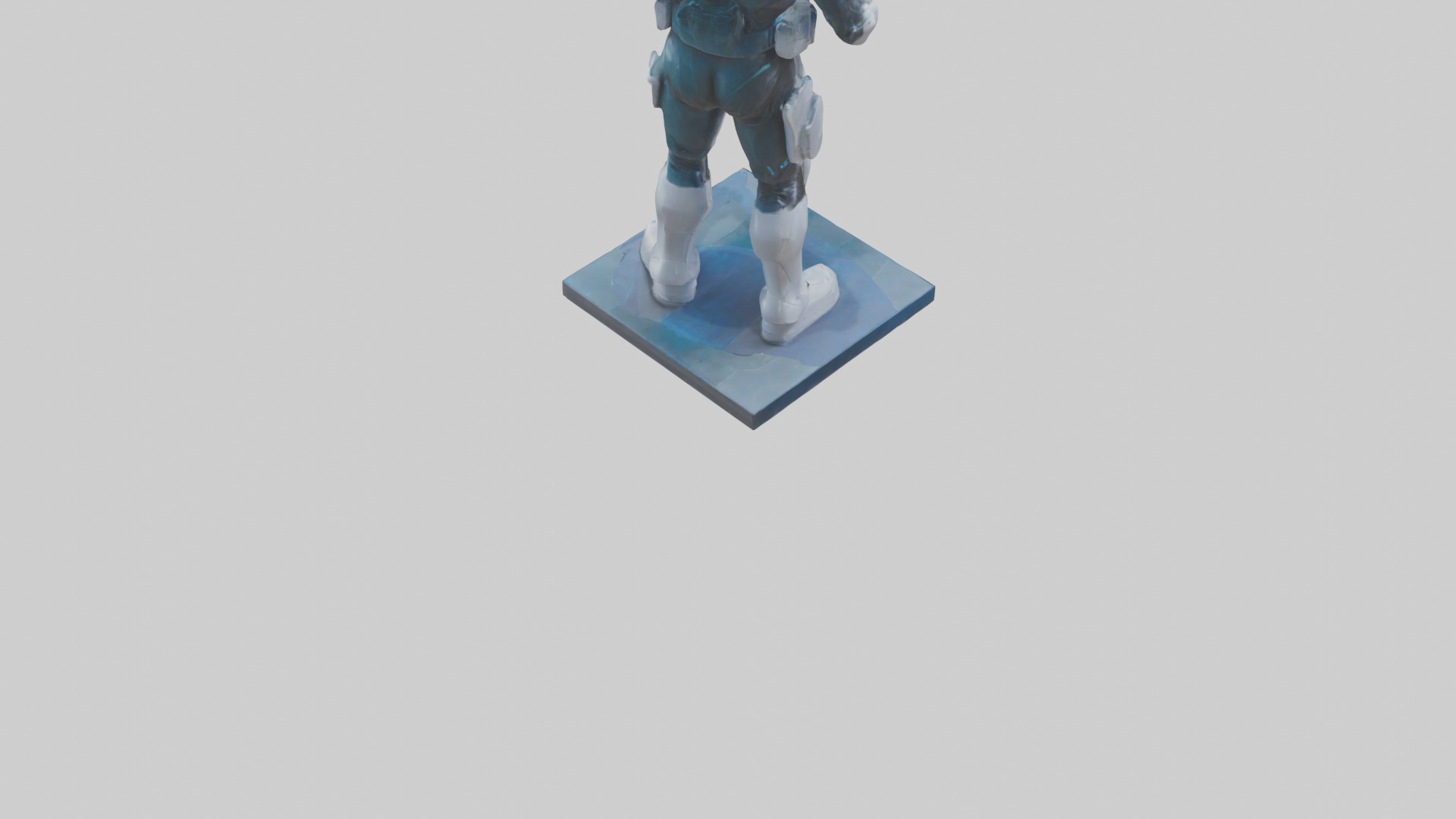 Quantum Soldier of the Future statue model Low-poly 3D model_4