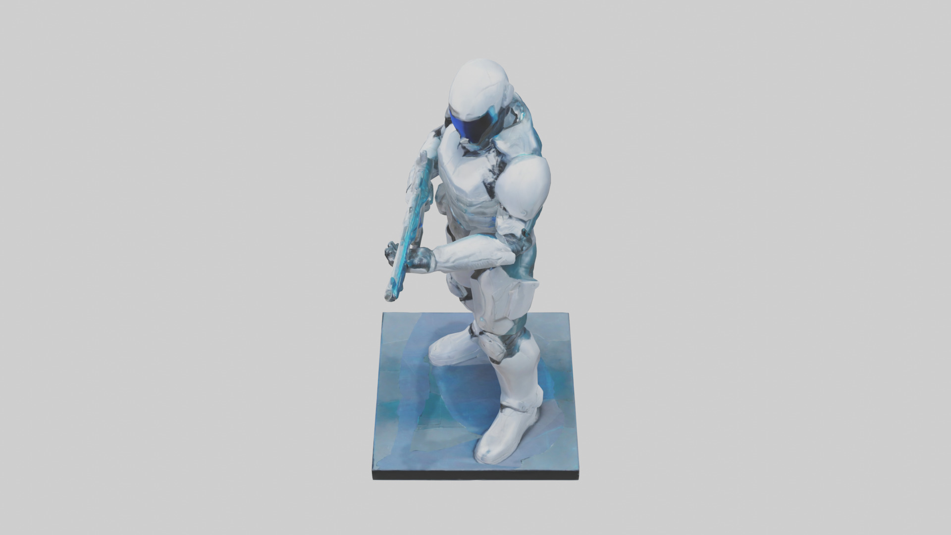 Quantum Soldier of the Future statue model Low-poly 3D model_17