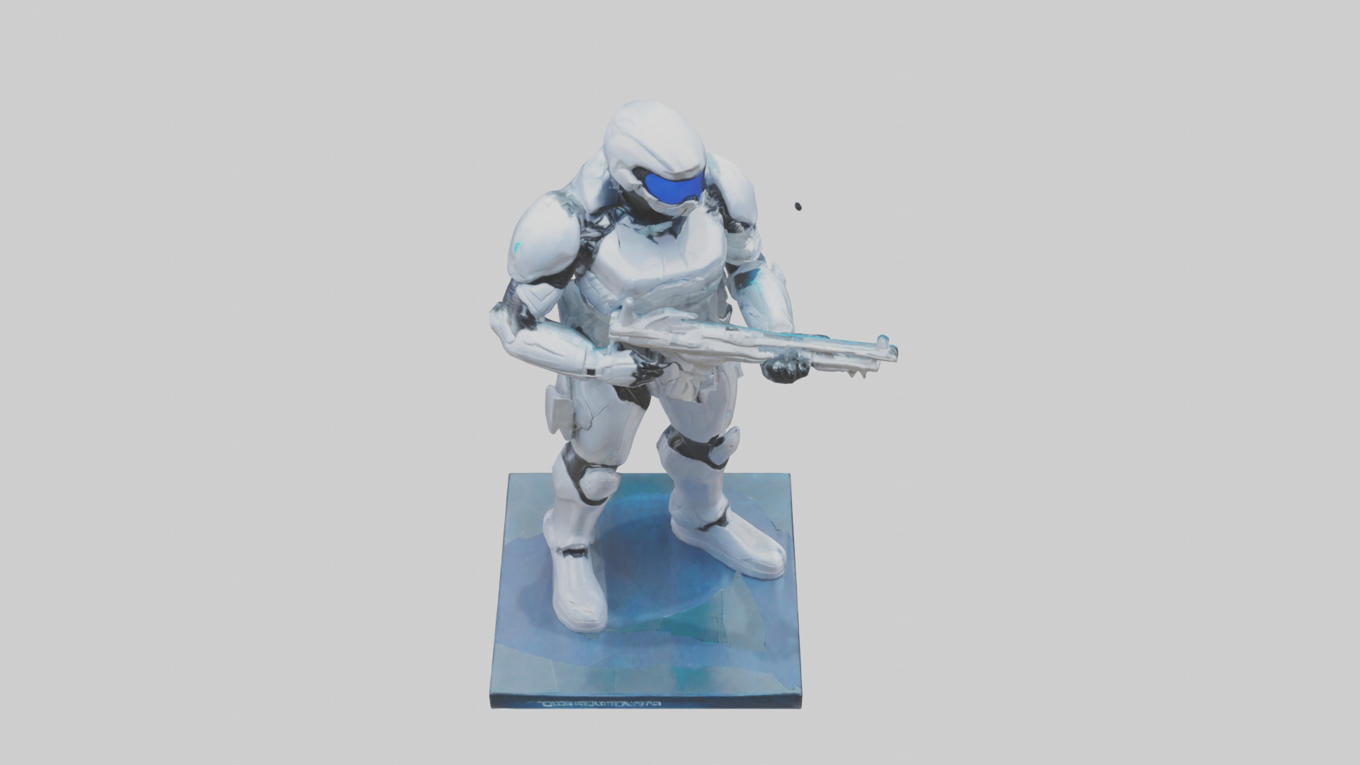 Quantum Soldier of the Future statue model Low-poly 3D model_16