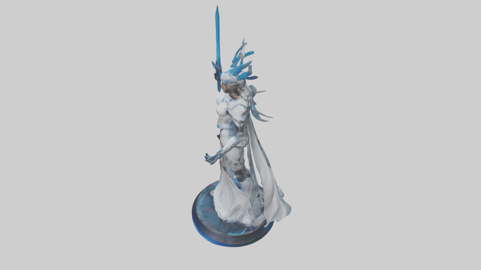 Quantum Warrior Princess statue model Low-poly 3D model_17