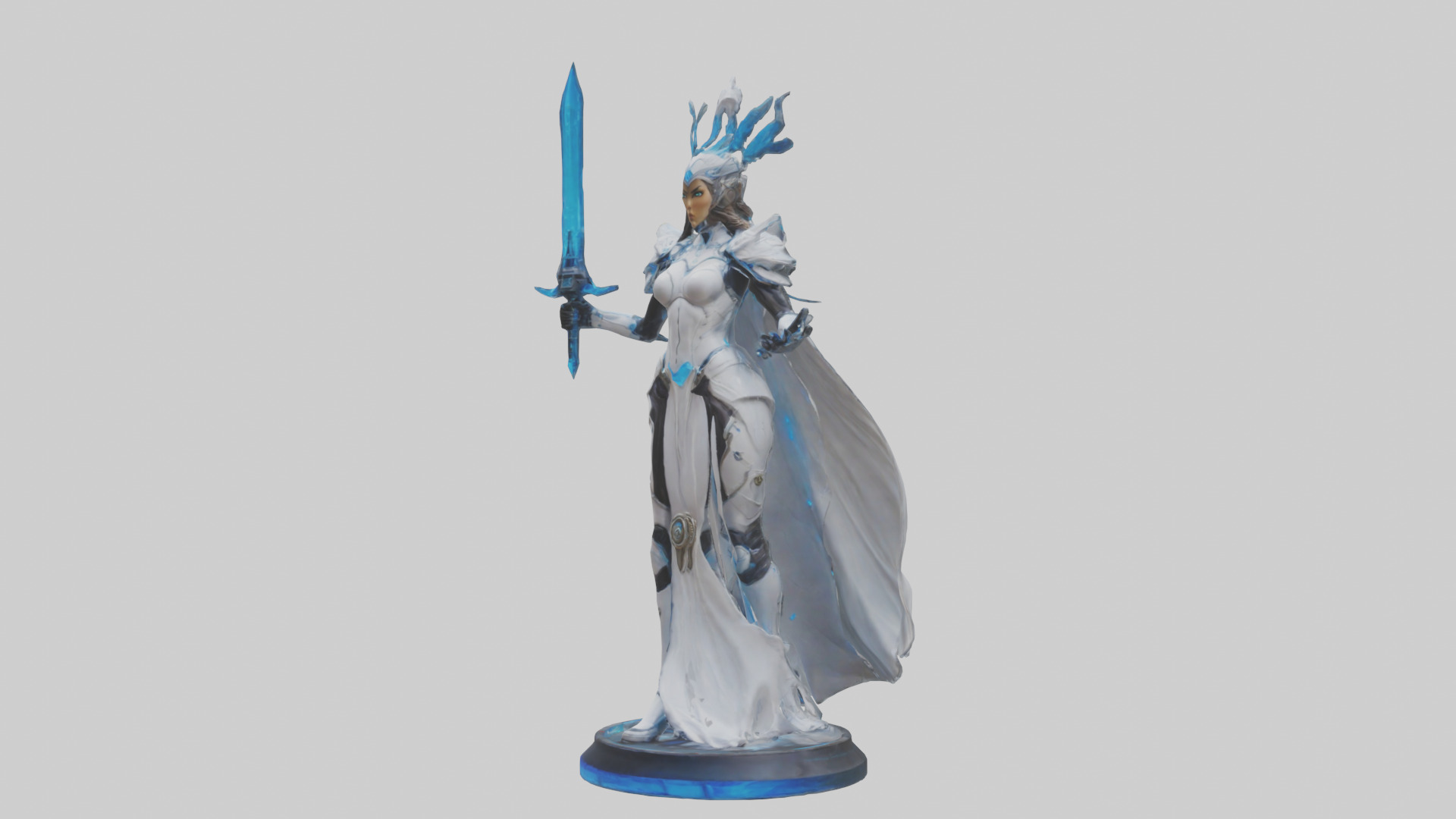 Quantum Warrior Princess statue model Low-poly 3D model_10