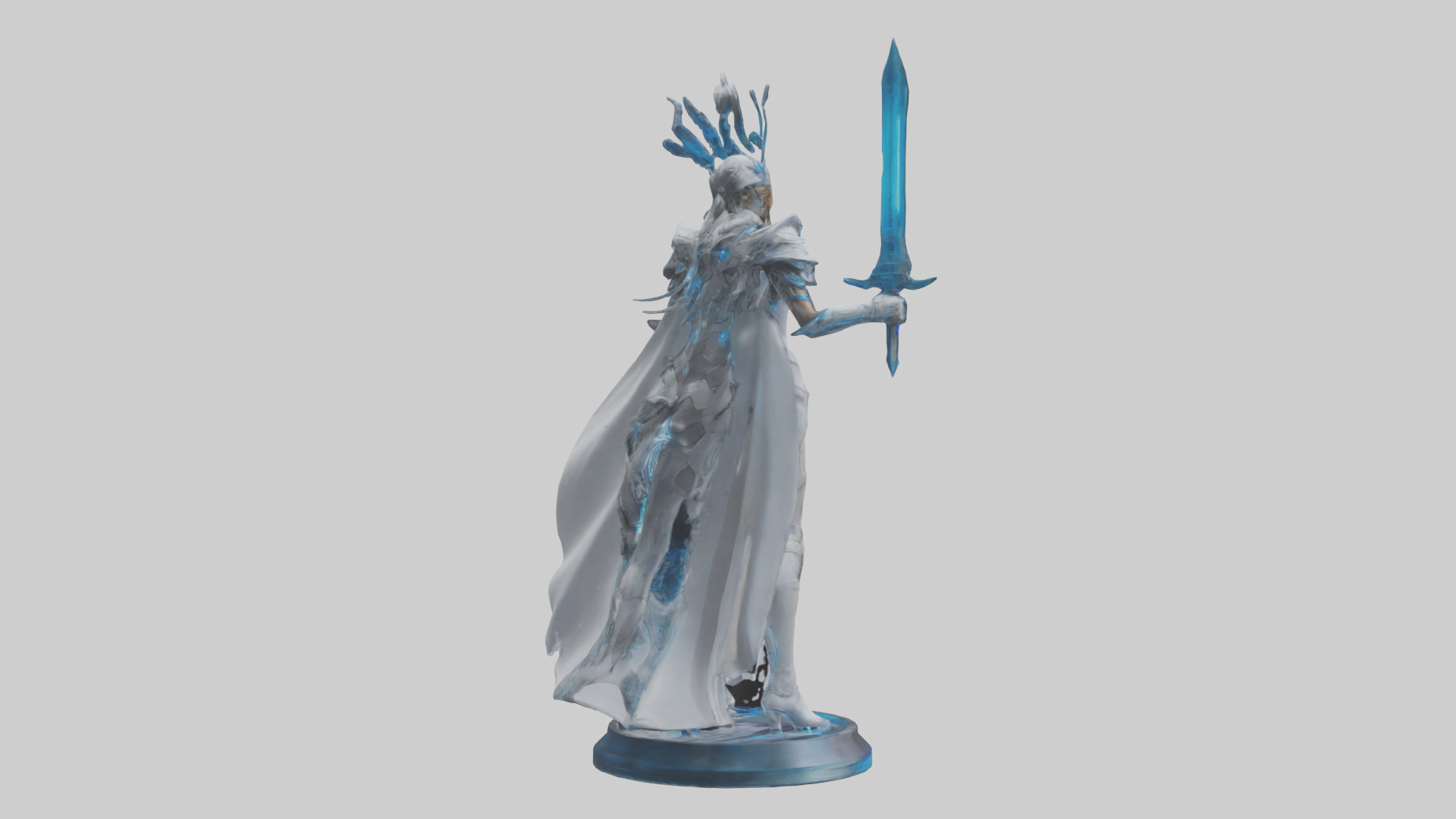 Quantum Warrior Princess statue model Low-poly 3D model_3