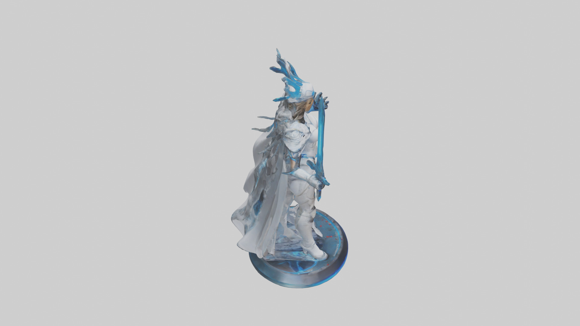 Quantum Warrior Princess statue model Low-poly 3D model_18