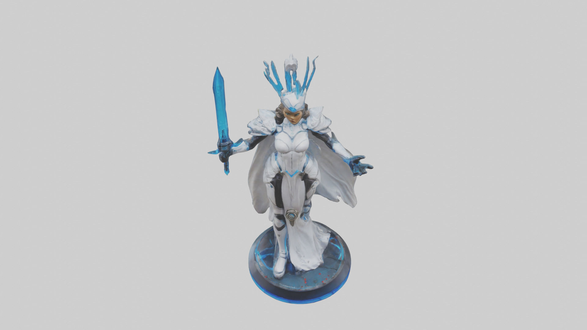 Quantum Warrior Princess statue model Low-poly 3D model_16