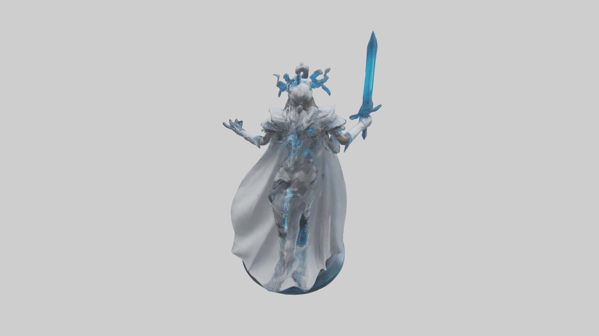Quantum Warrior Princess statue model Low-poly 3D model_15