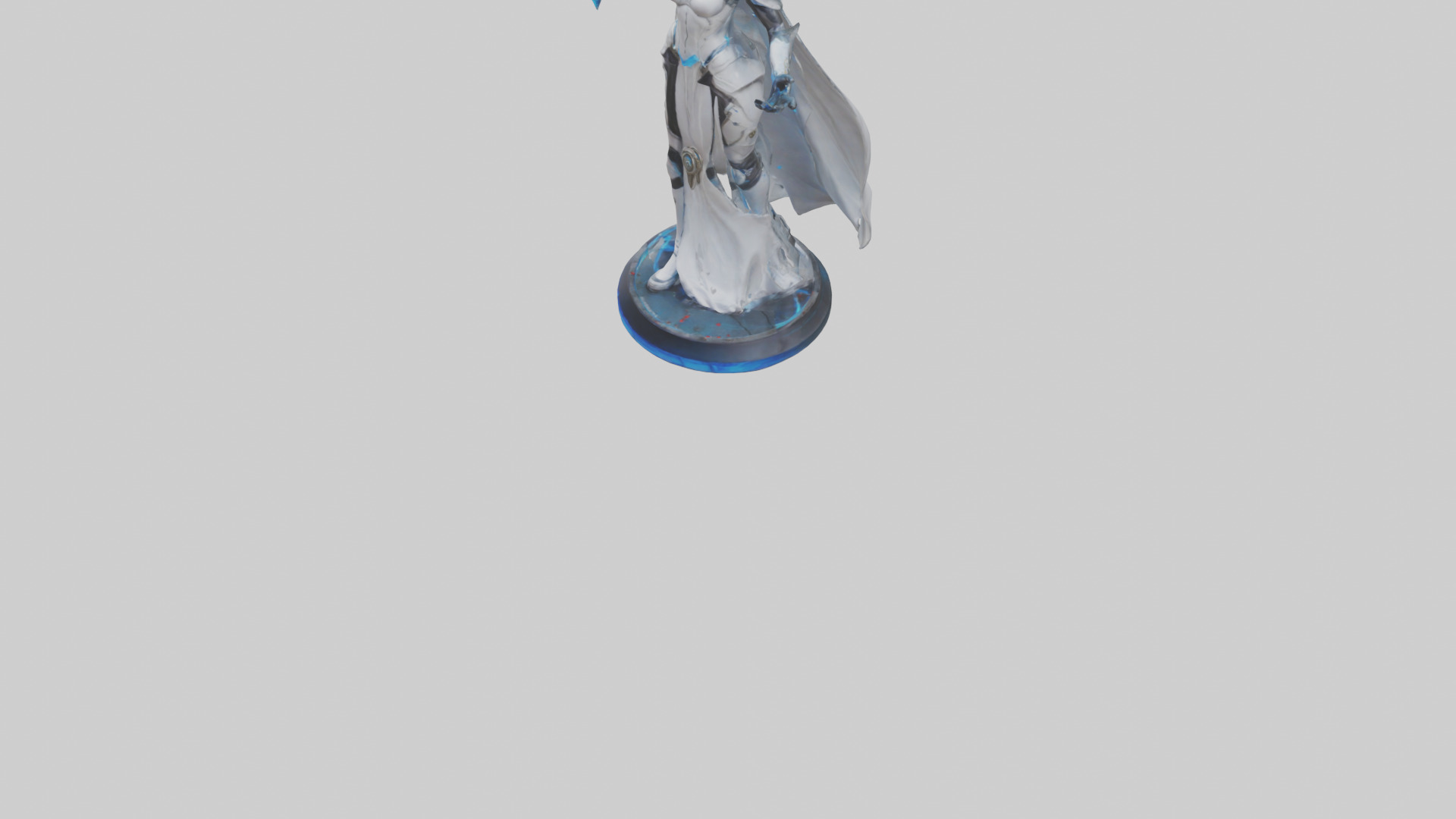 Quantum Warrior Princess statue model Low-poly 3D model_6