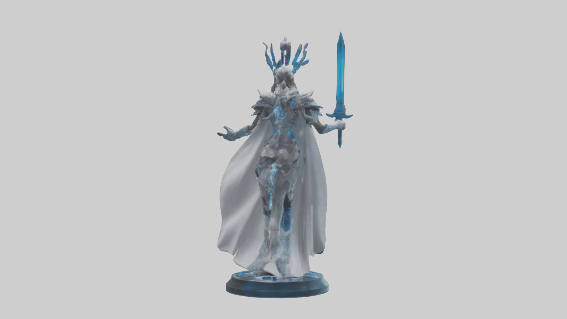 Quantum Warrior Princess statue model Low-poly 3D model_1