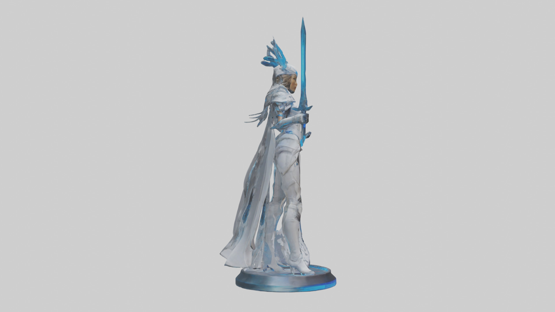 Quantum Warrior Princess statue model Low-poly 3D model_13