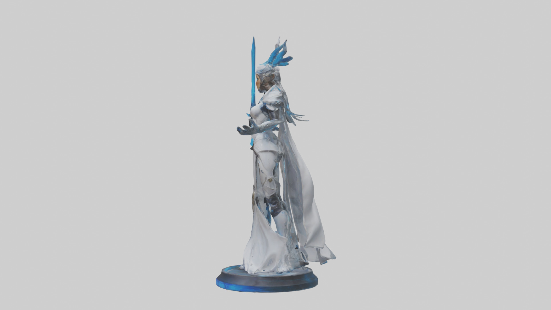 Quantum Warrior Princess statue model Low-poly 3D model_12