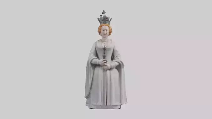 Queen Elizabeth I statue model Low-poly 3D model