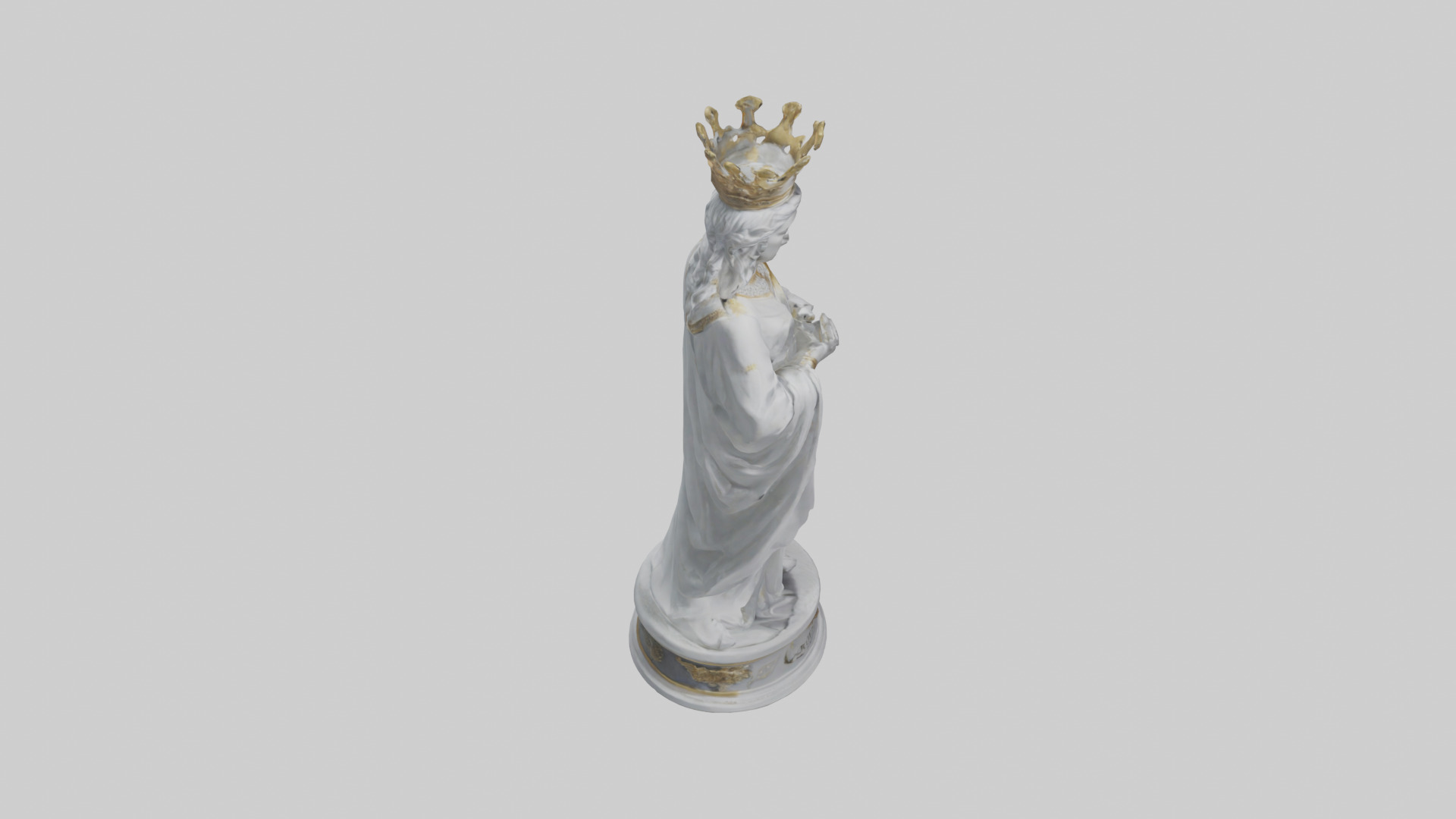 Mermaid Queen statue model Low-poly 3D model_18