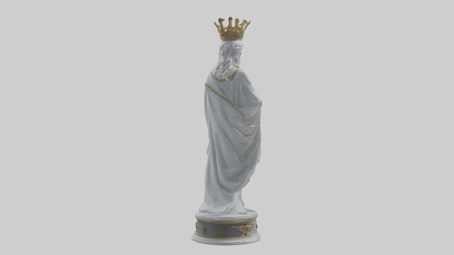 Mermaid Queen statue model Low-poly 3D model_4