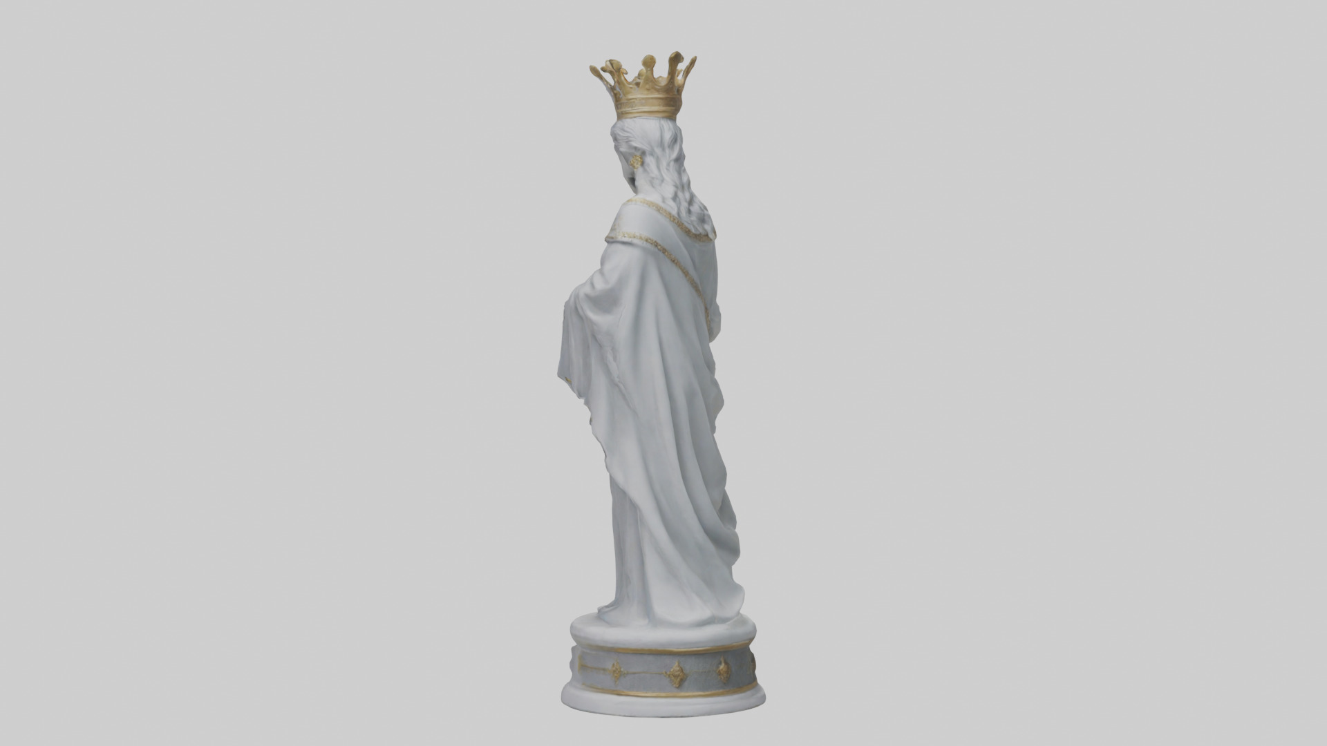 Mermaid Queen statue model Low-poly 3D model_3