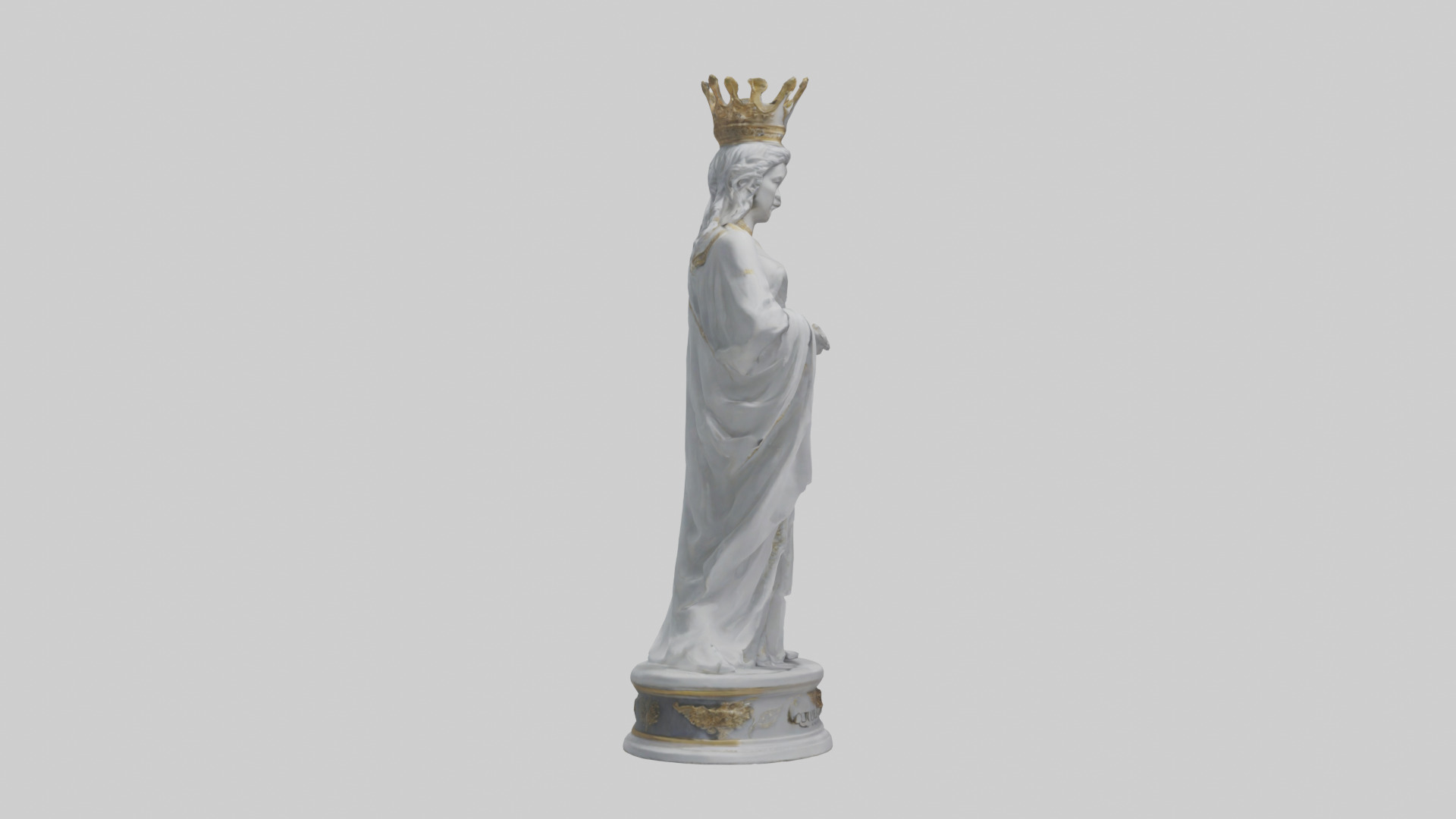 Mermaid Queen statue model Low-poly 3D model_13