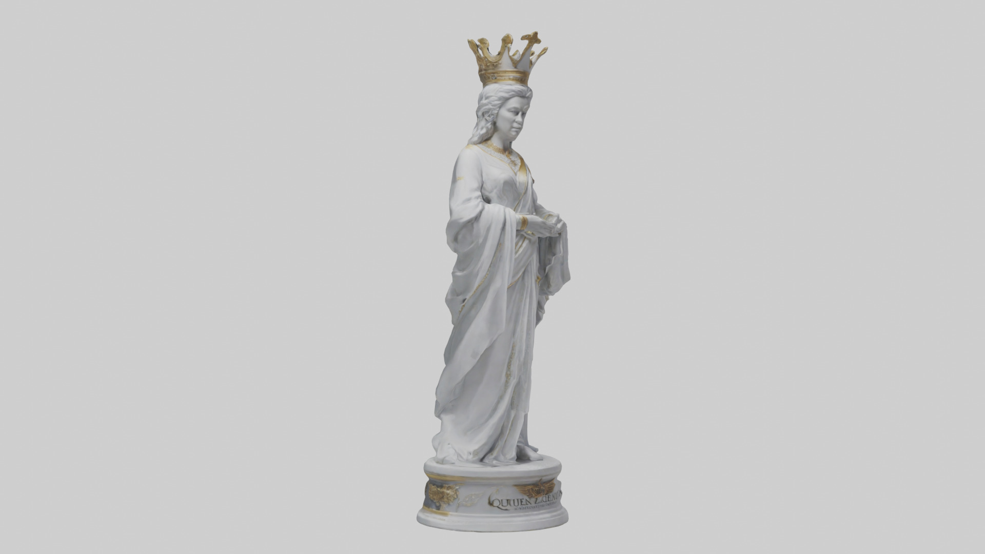Mermaid Queen statue model Low-poly 3D model_11