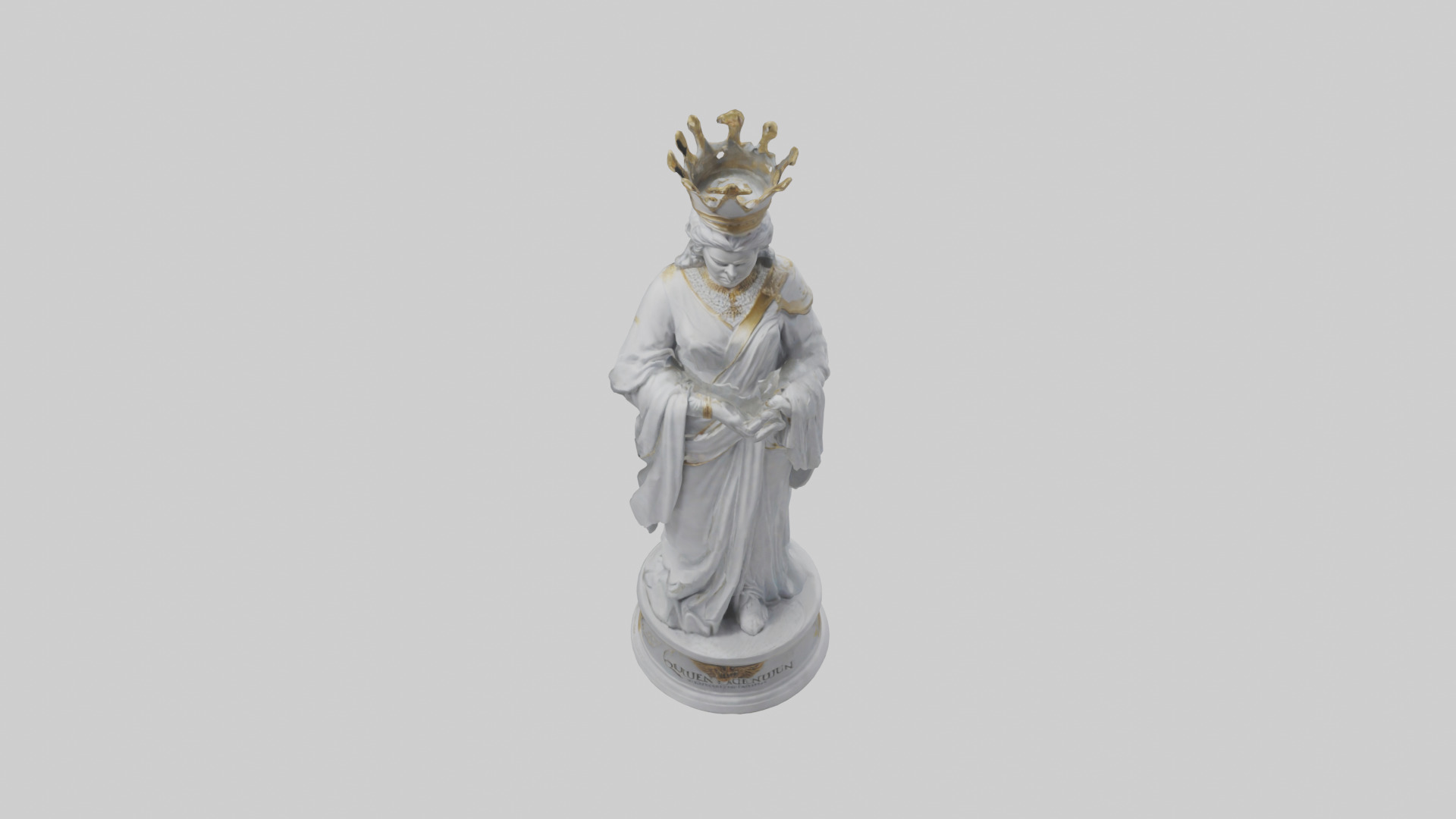 Mermaid Queen statue model Low-poly 3D model_16