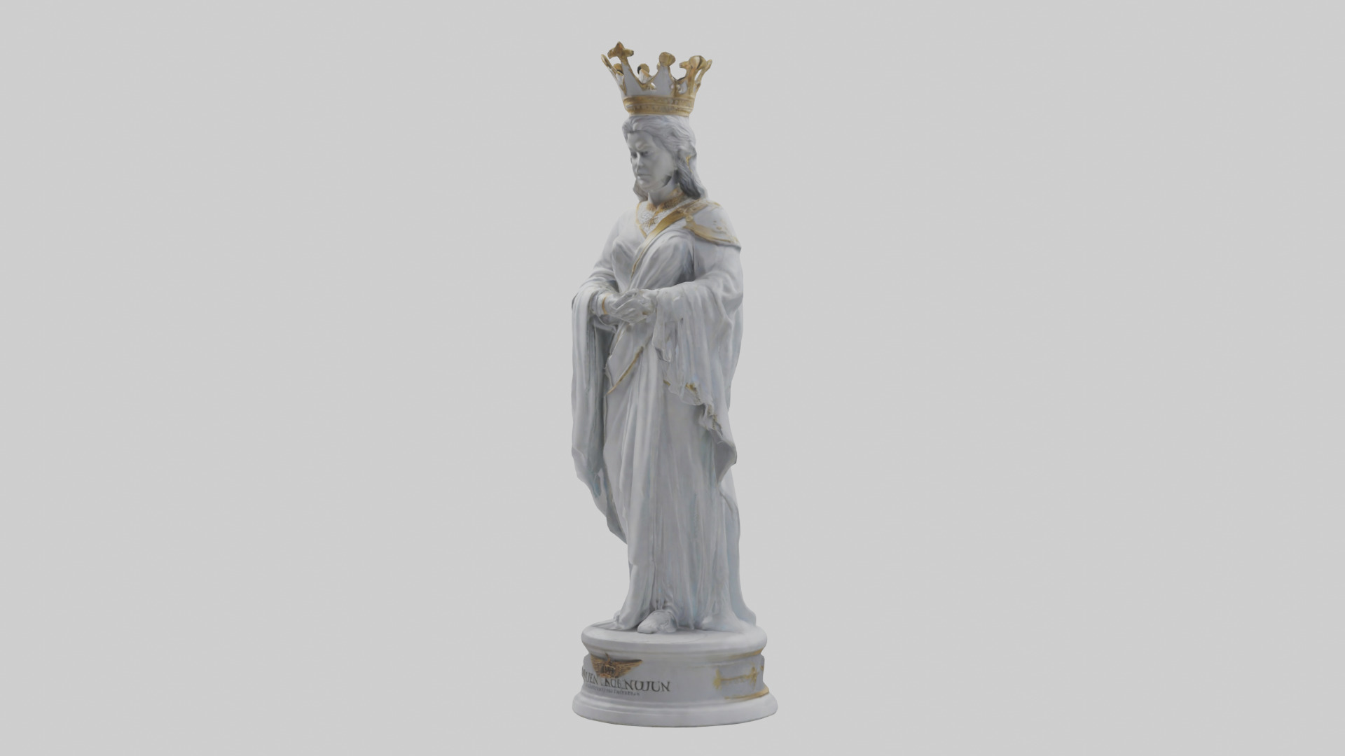 Mermaid Queen statue model Low-poly 3D model_1