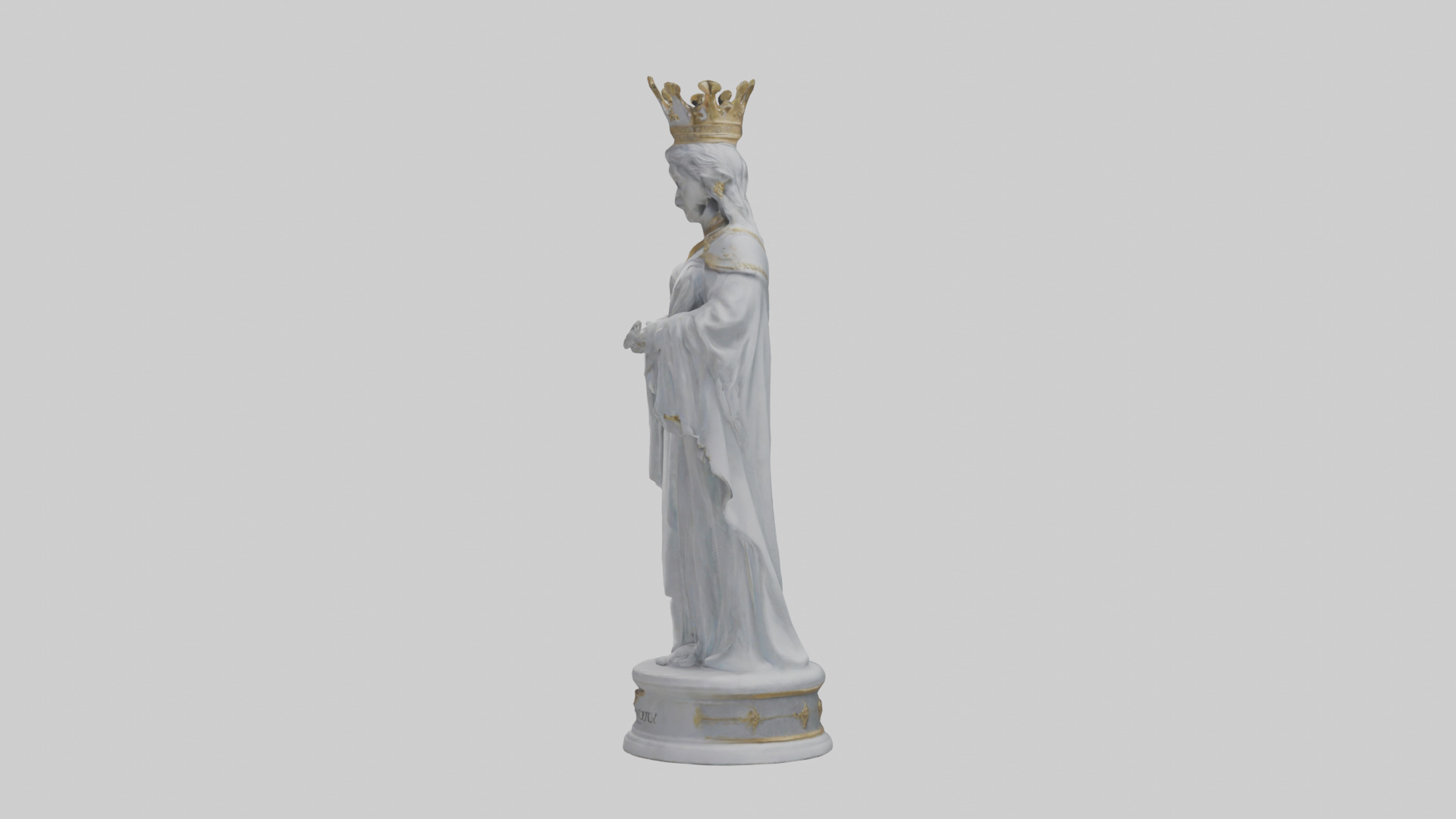 Mermaid Queen statue model Low-poly 3D model_12