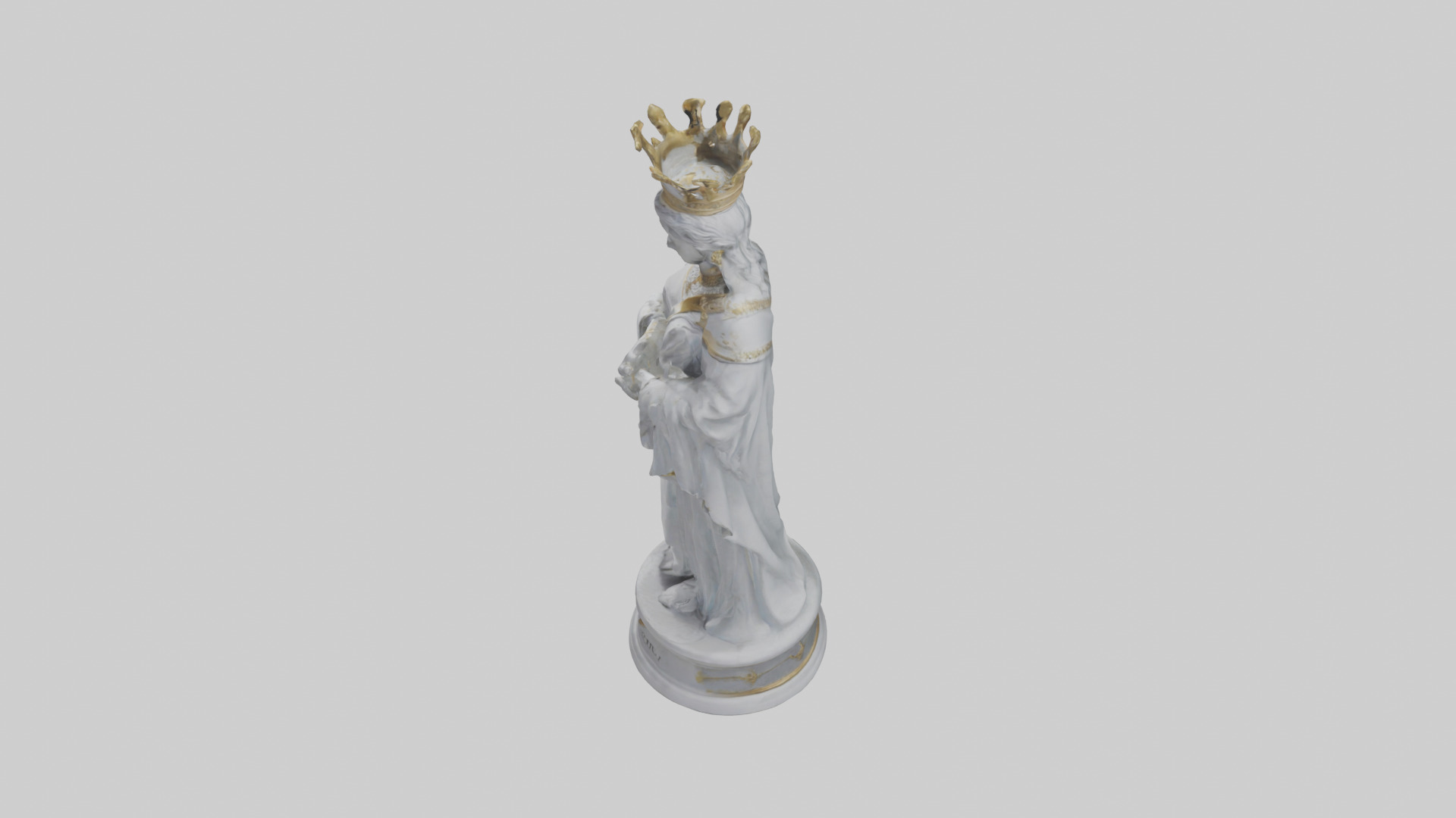 Mermaid Queen statue model Low-poly 3D model_17
