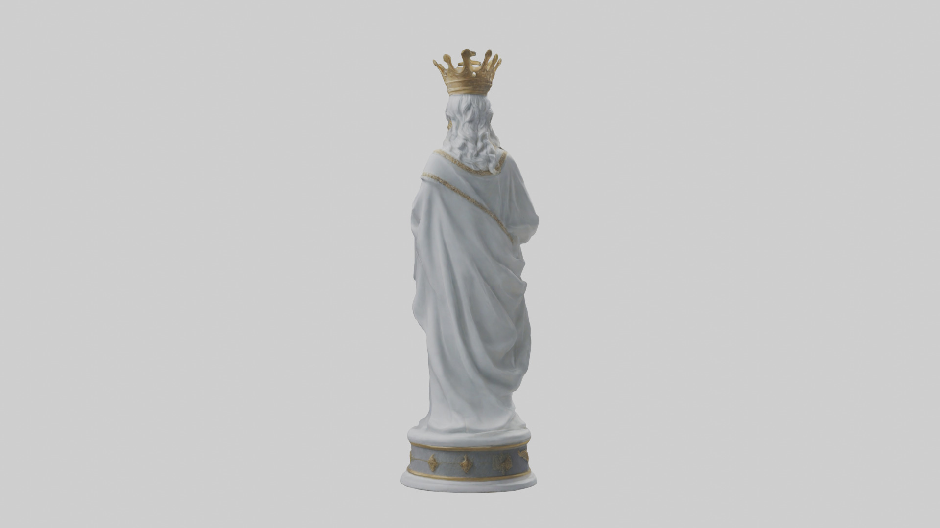 Mermaid Queen statue model Low-poly 3D model_2