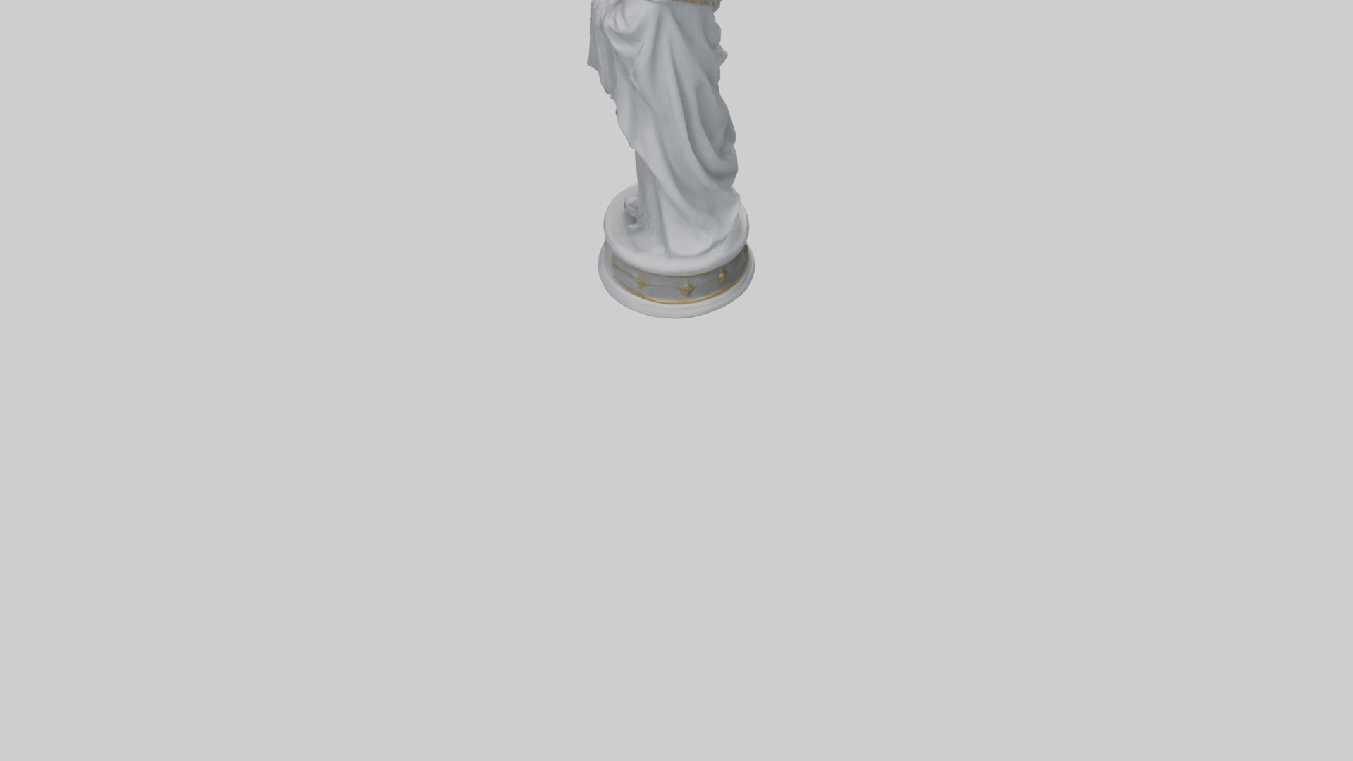 Mermaid Queen statue model Low-poly 3D model_5
