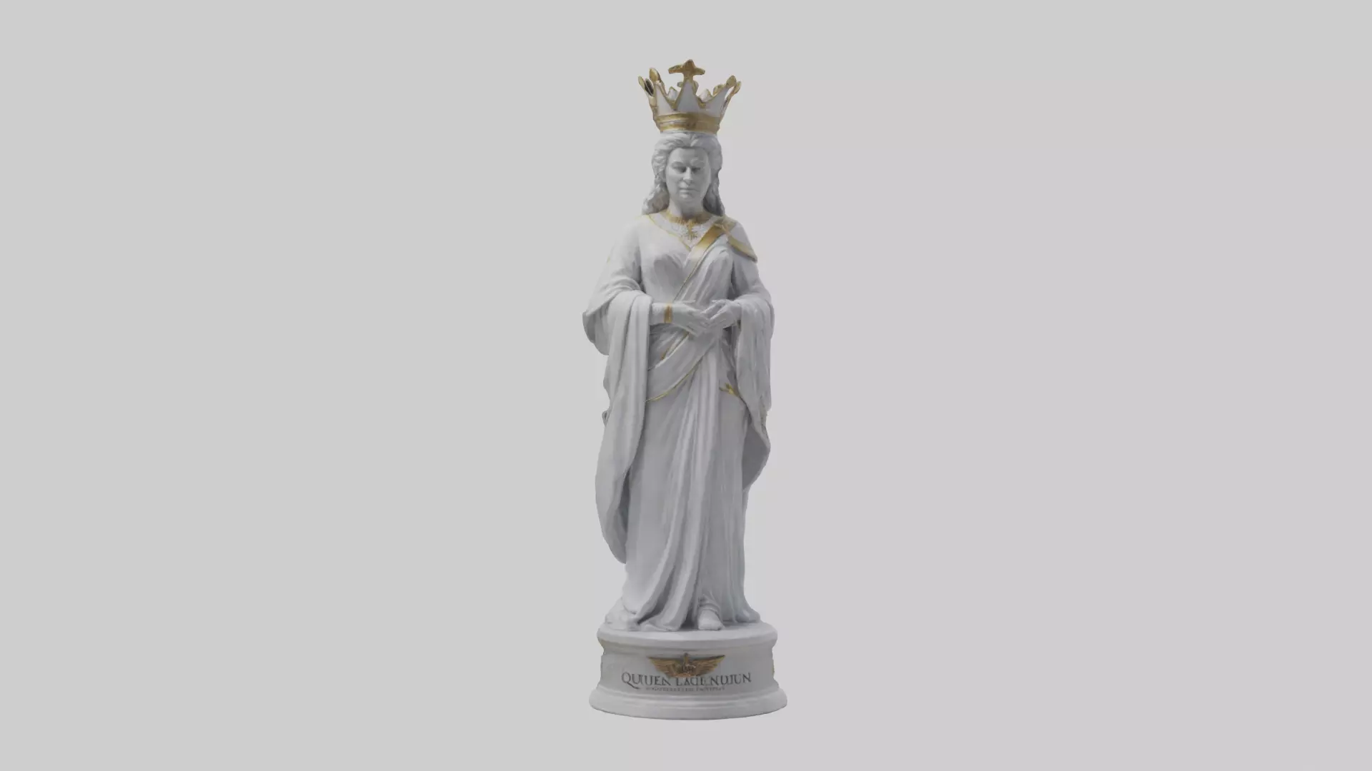 Mermaid Queen statue model Low-poly 3D model_0