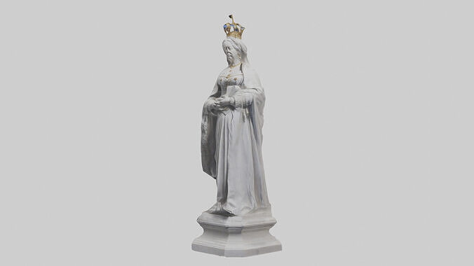 Queen Victoria statue model Low-poly 3D model