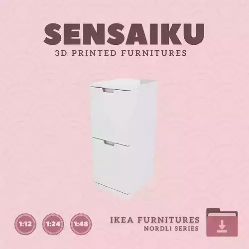 NORDLI 2-Drawer Chest V3 for Mini Dollhouse - IKEA  3D Print