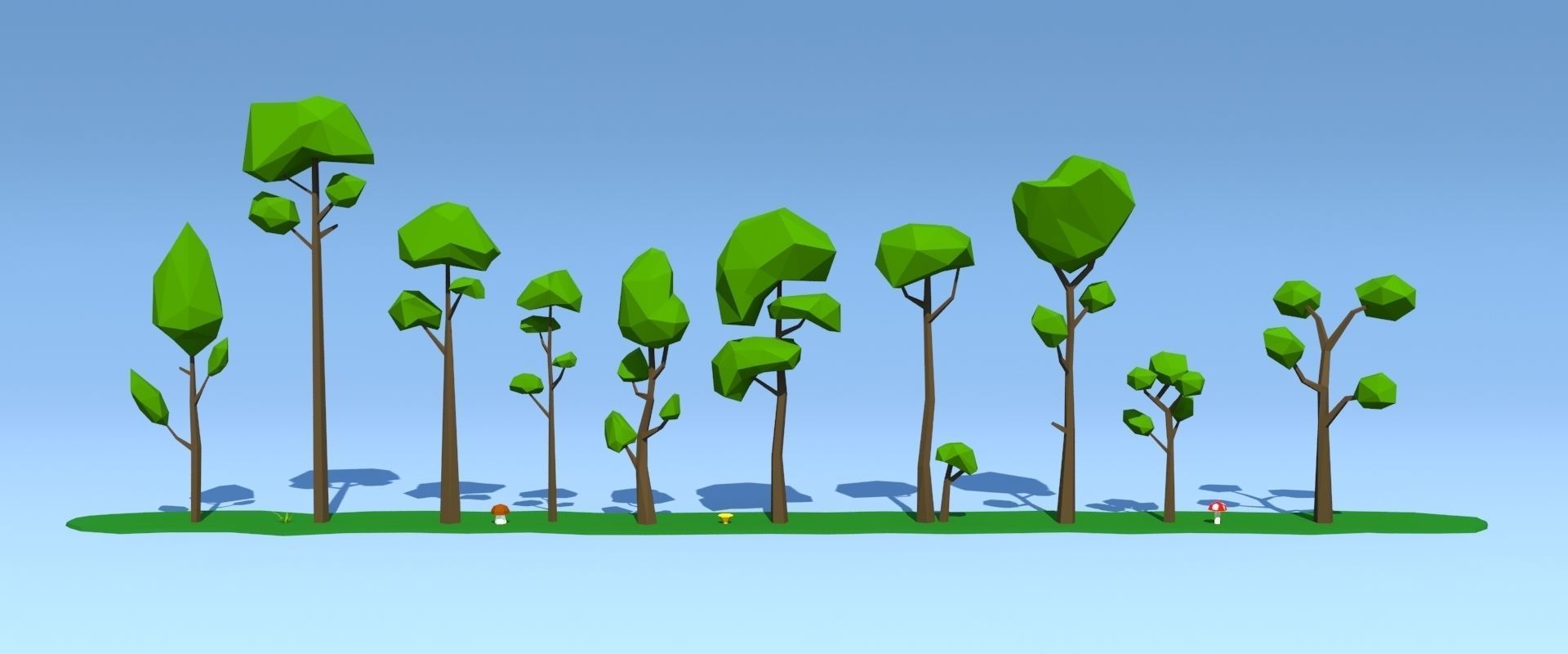 Trees Pack Low-poly 3D model_11