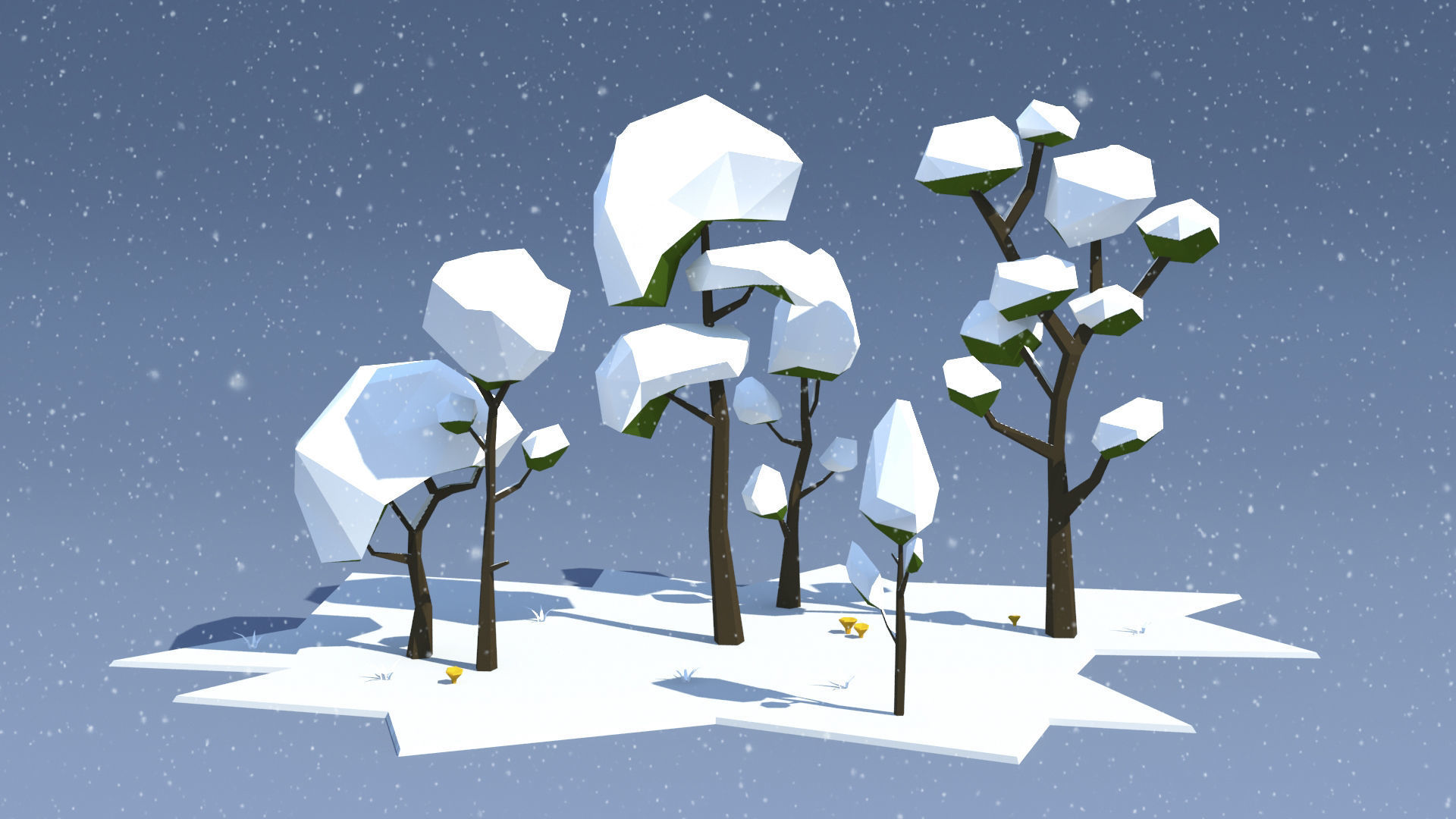 Trees Pack Low-poly 3D model_5
